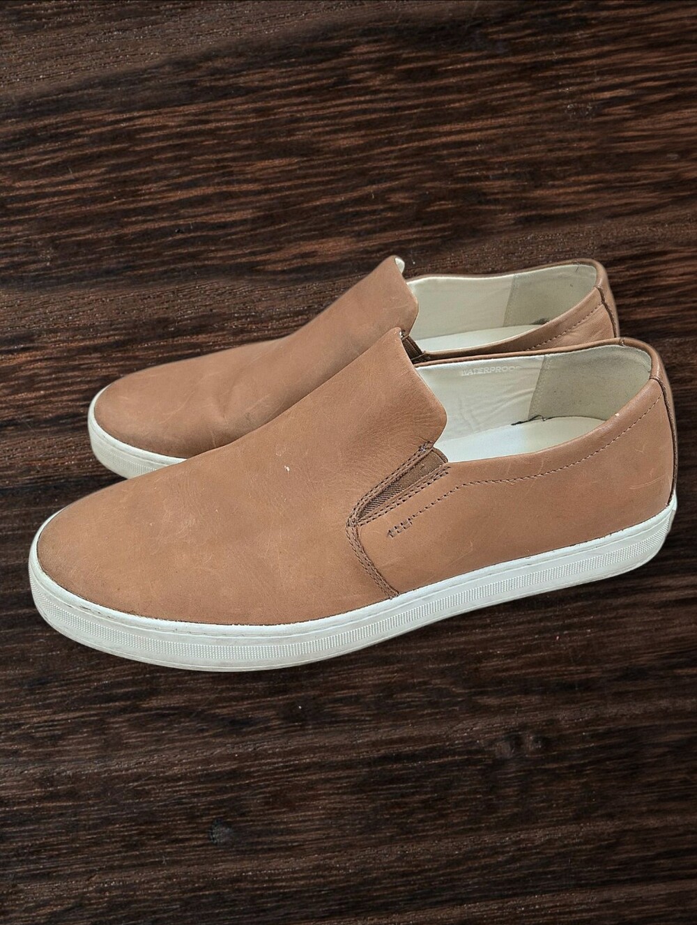 Sorel Caribou Mod Slip-On Leather Sneakers tan/brown waterproof leather Sz 12